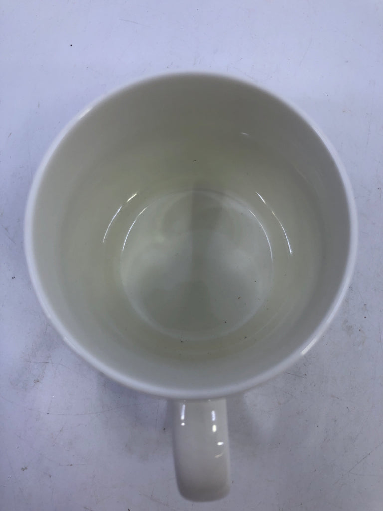 WHITE MUG W/ CHRISTMAS TREES- STARBUCKS.