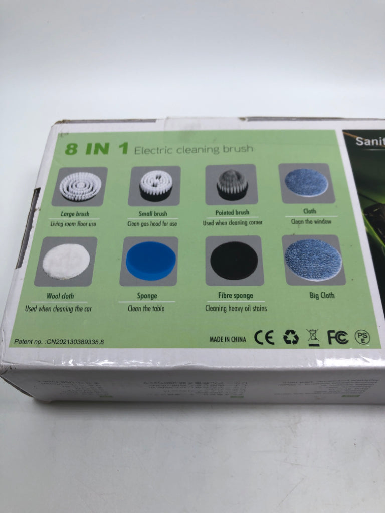 NIB 8-IN-1 ELECTRIC CLEANING BRUSH.
