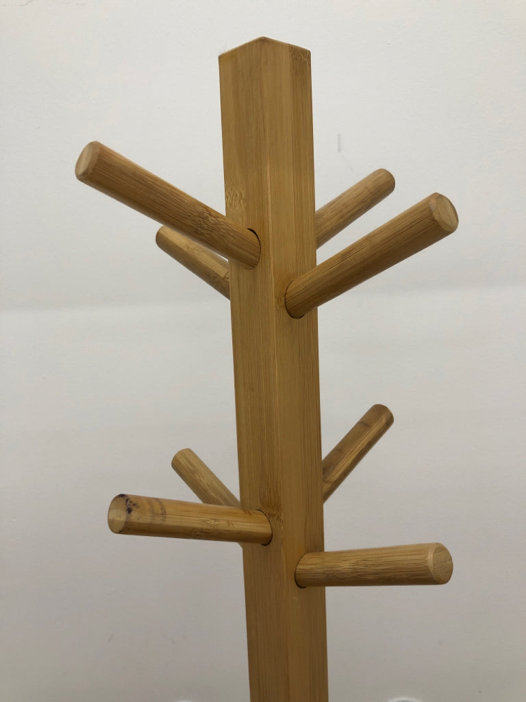 WOODEN COAT RACK.