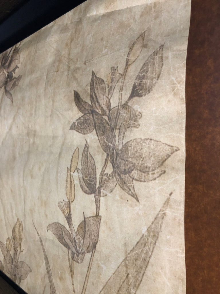 FLOWERS WITH BIRD PAPER ART PRINT.