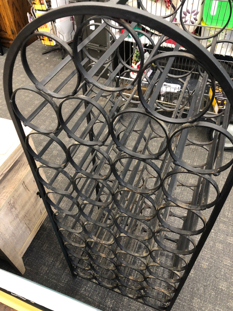 HEAVY METAL TALL WINE RACK.
