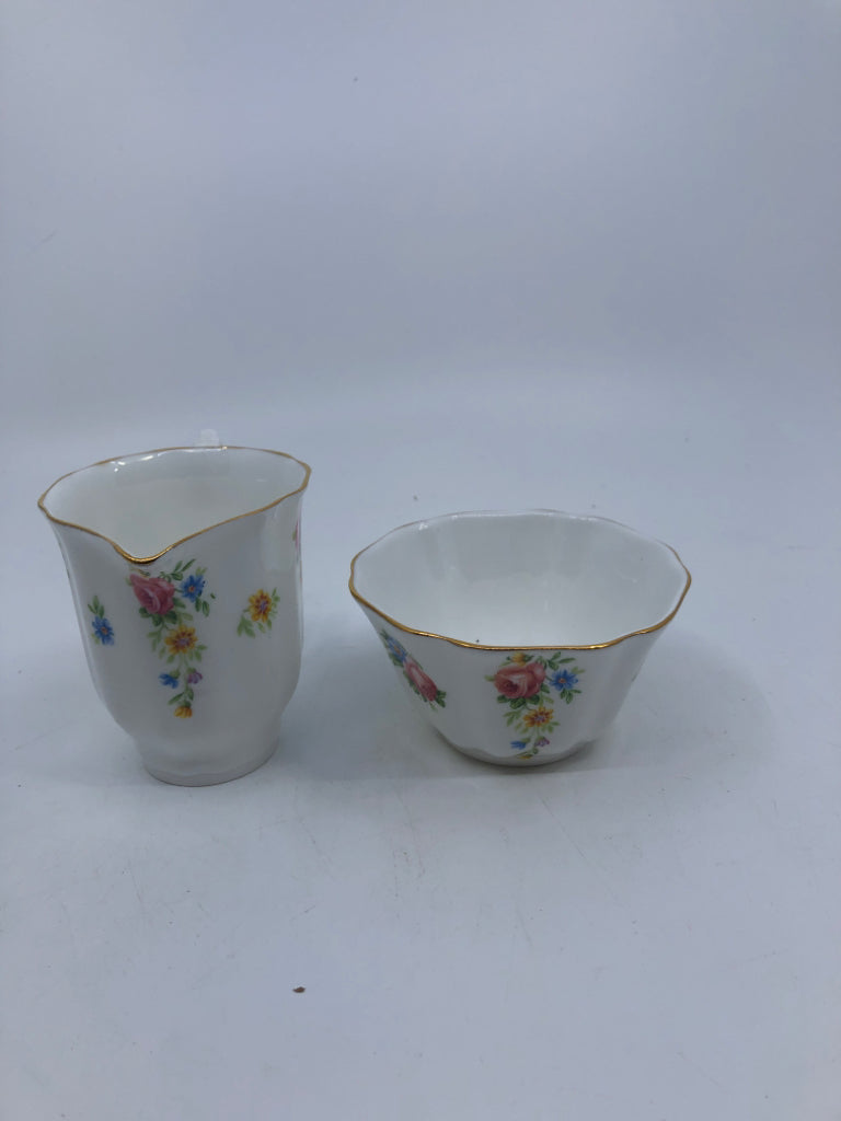 VTG FLORAL SUGAR AND CREAMER.
