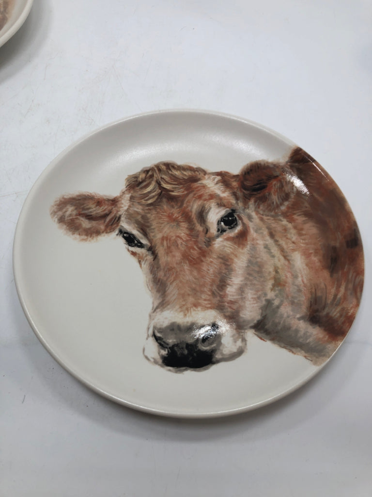 3 COW, PIG, SHEEP PLATES SET.