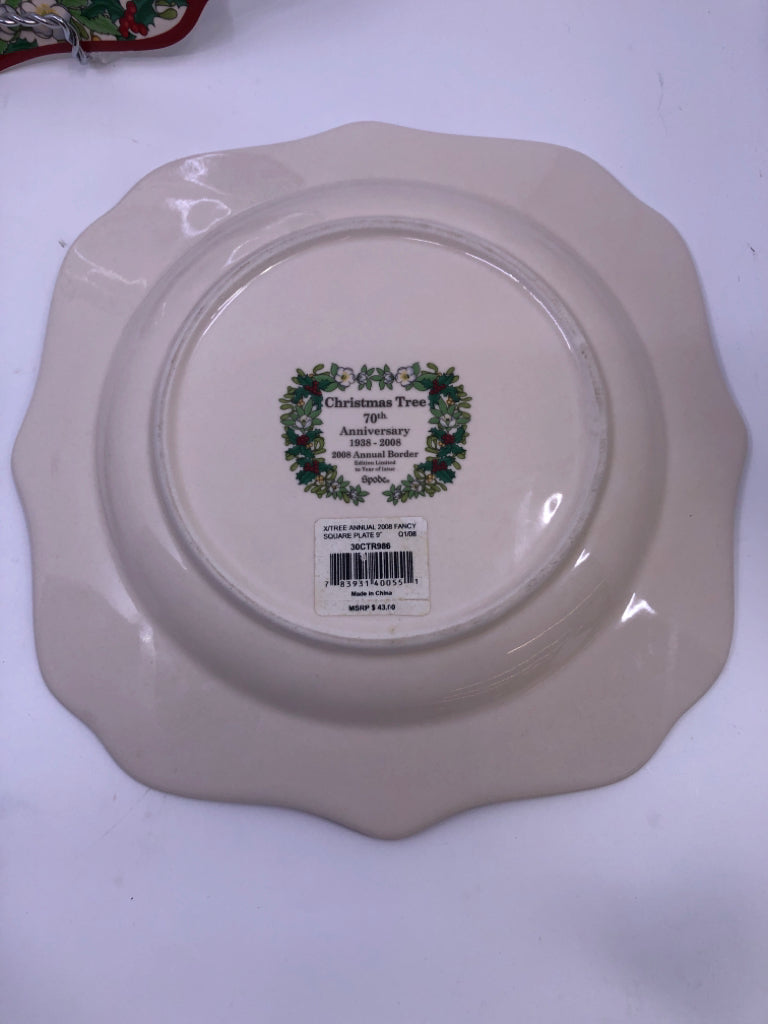 3 CHRISTMAS TREE SPODE 70TH ANNIV 2008 PLATES.