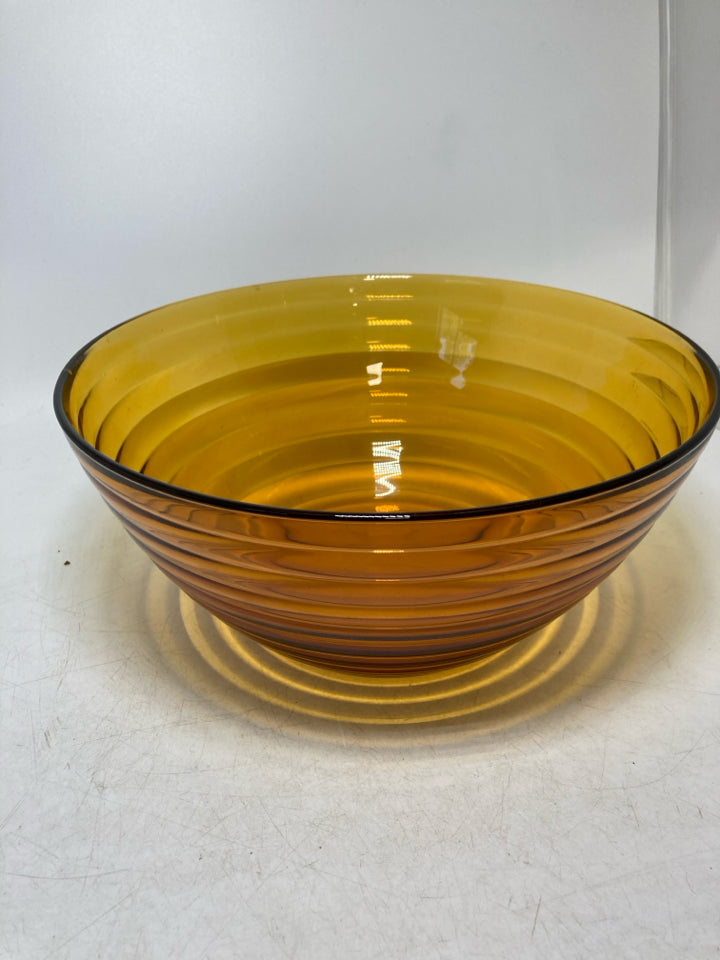 VTG RIBBED DURALEX GLASS MIXING BOWL.