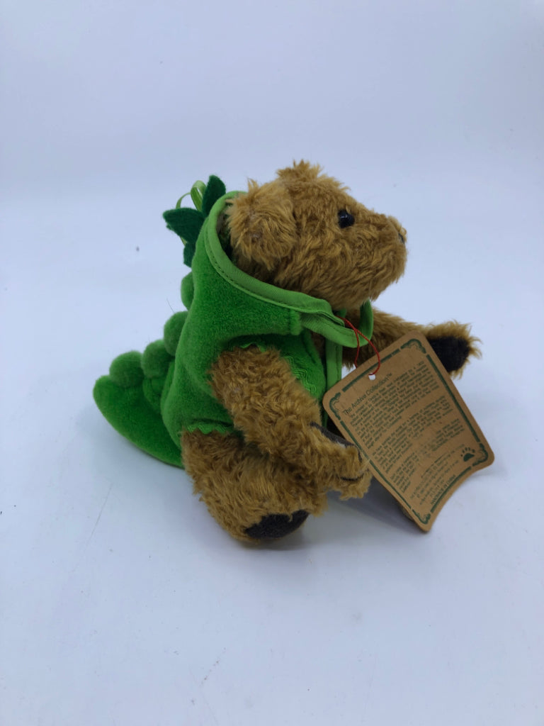 MINI BOYDS BEAR PLUSH W DINO COSTUME ON.