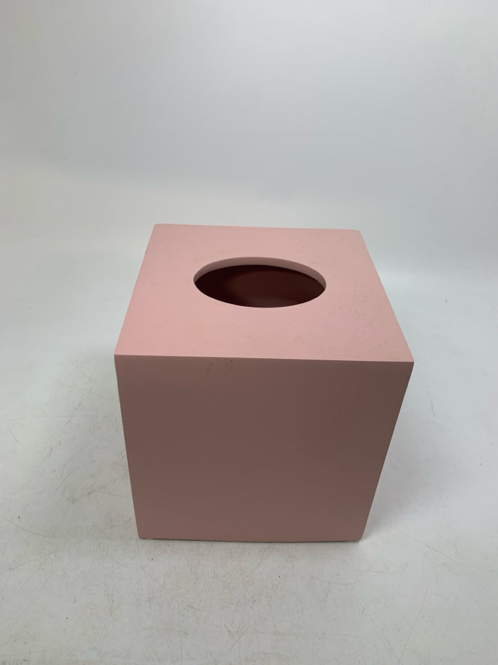 HEAVY RESIN MATTE PINK TISSUE BOX COVER.