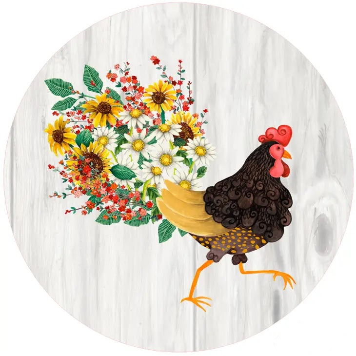 New - Andreas Silicon Jar Opener - Floral Rooster