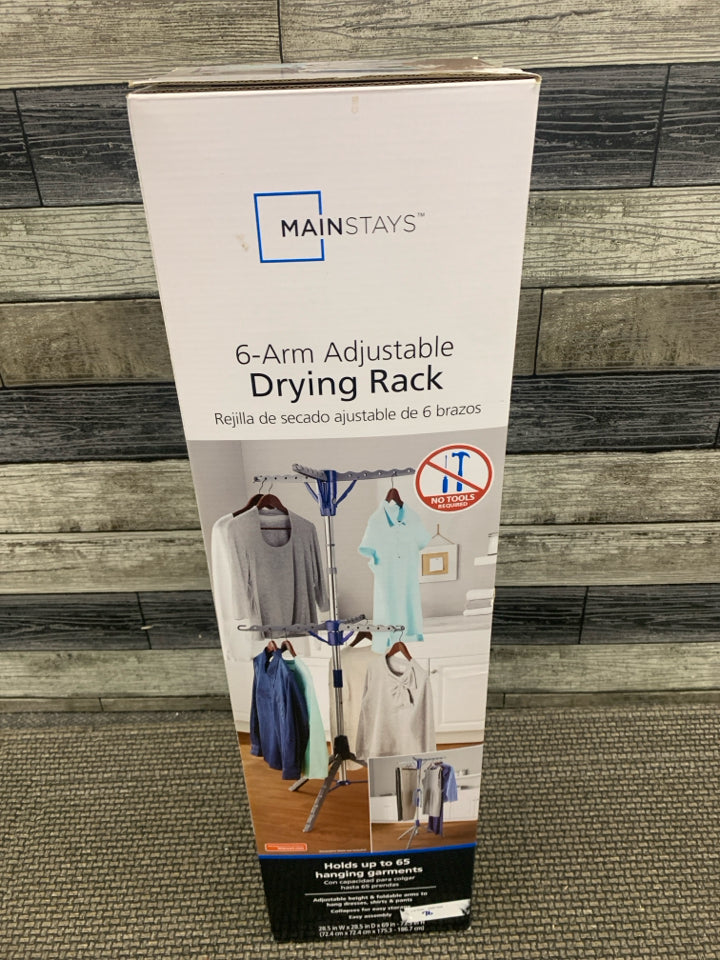 NIB 6 ARM ADJUSTABLE DRYING RACK.