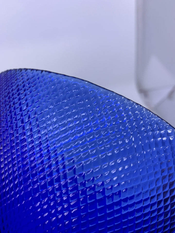 DARK BLUE TEXTURED OUTSIDE SERVING BOWL 4 "h X 8.