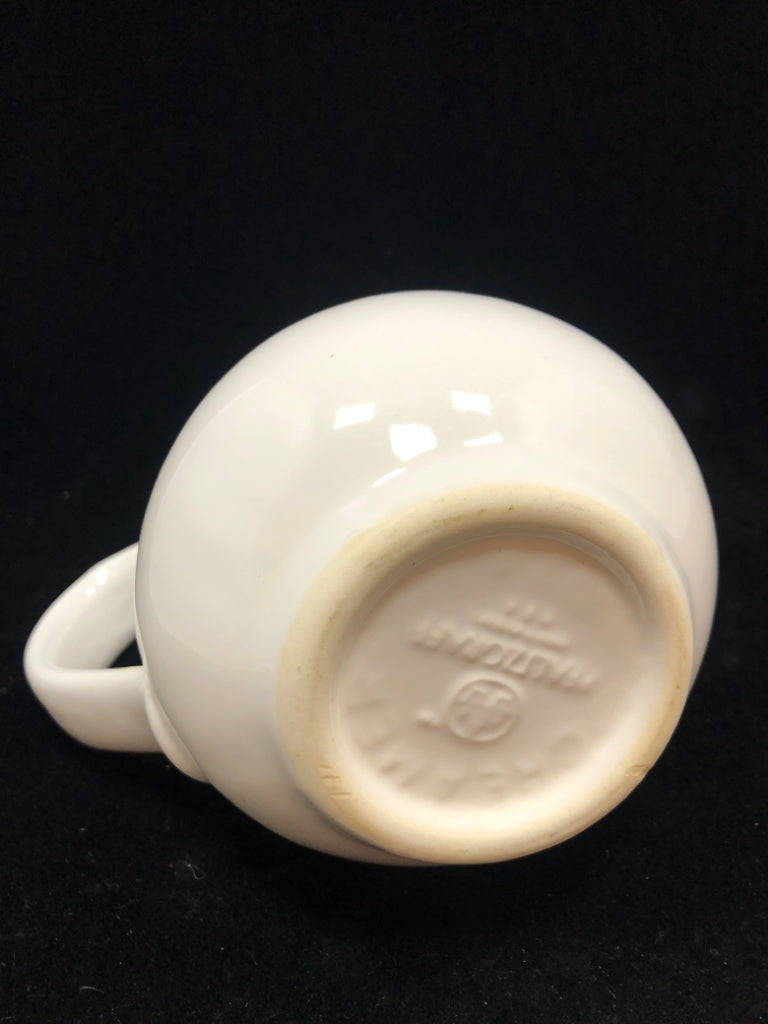 WHITE PFALTZGRAFF CERAMIC PITCHER.