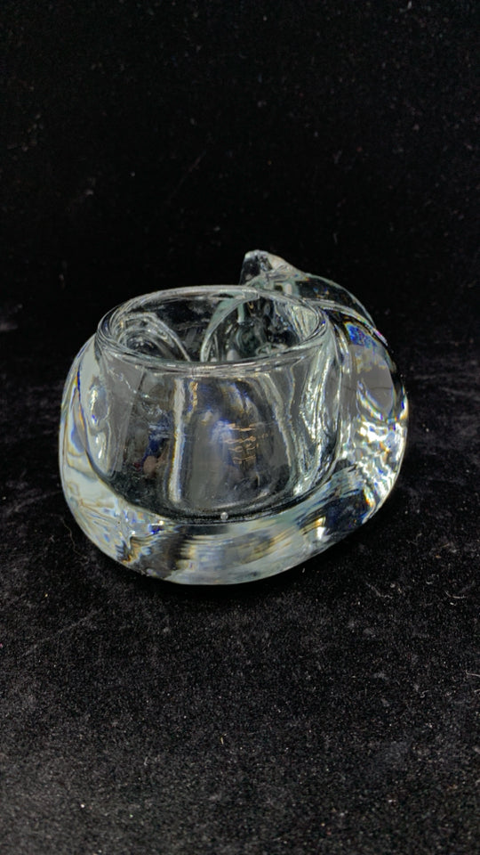 GLASS CAT VOTIVE HOLDER.