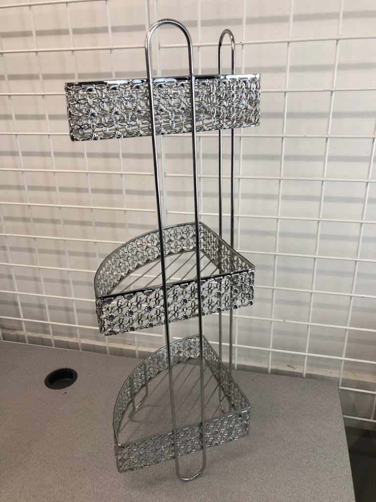 THREE TIER SILVER SHELF.