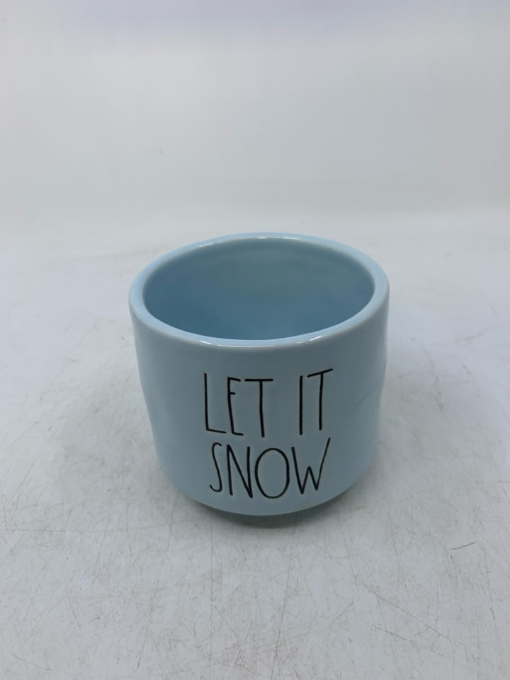 LET IT SNOW- BLUE RAE DUNN SMALL PLANTER