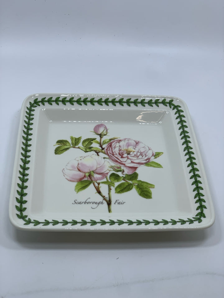 BOTANIC ROSES SQUARE SERVING PLATE.