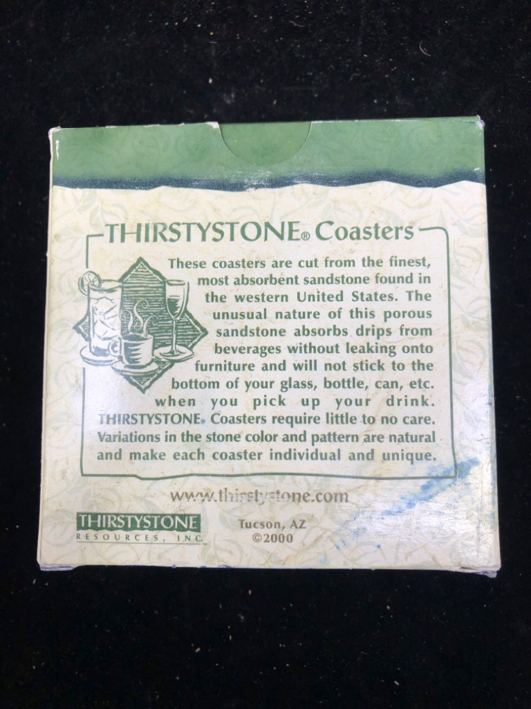 NIB NATIVE BEAUTY 4 SANDSTONE COASTERS.
