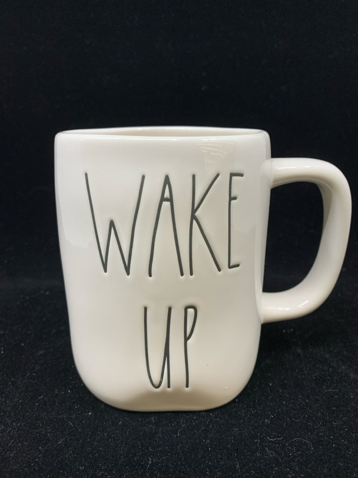 RAE DUNN WAKE UP COFFEE MUG.