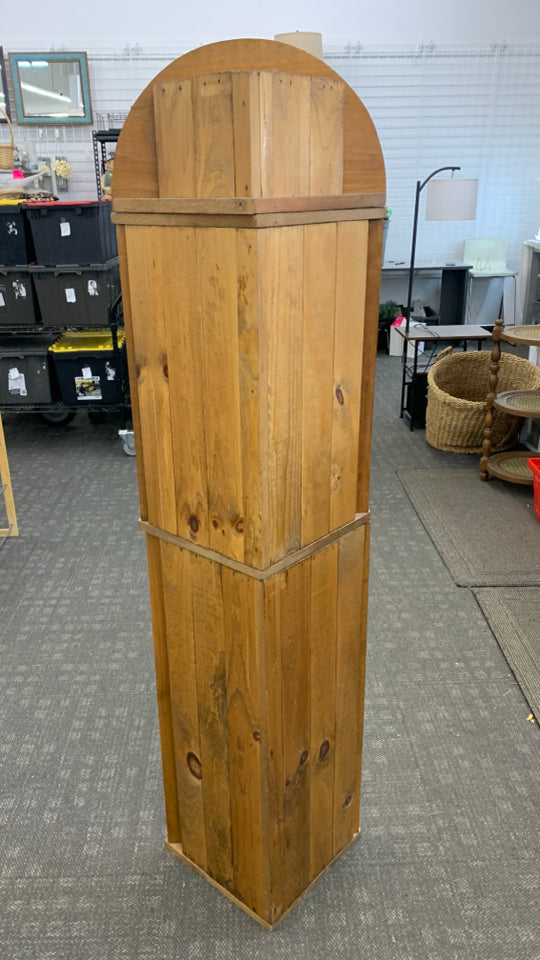 2PC VTG WOOD CORNER SHELF W/ 4 SHELVES, CABINET.