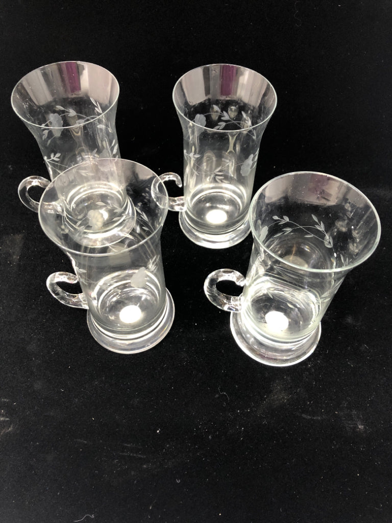 NIB PRINCESS HOUSE CRYSTAL GLASSES W/LOW HANDLE.