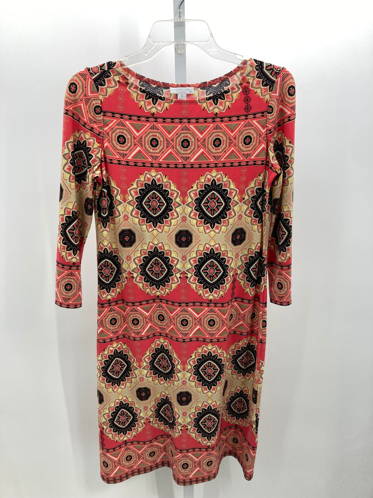 London Times Size 6 Misses 3/4 Sleeve Dress