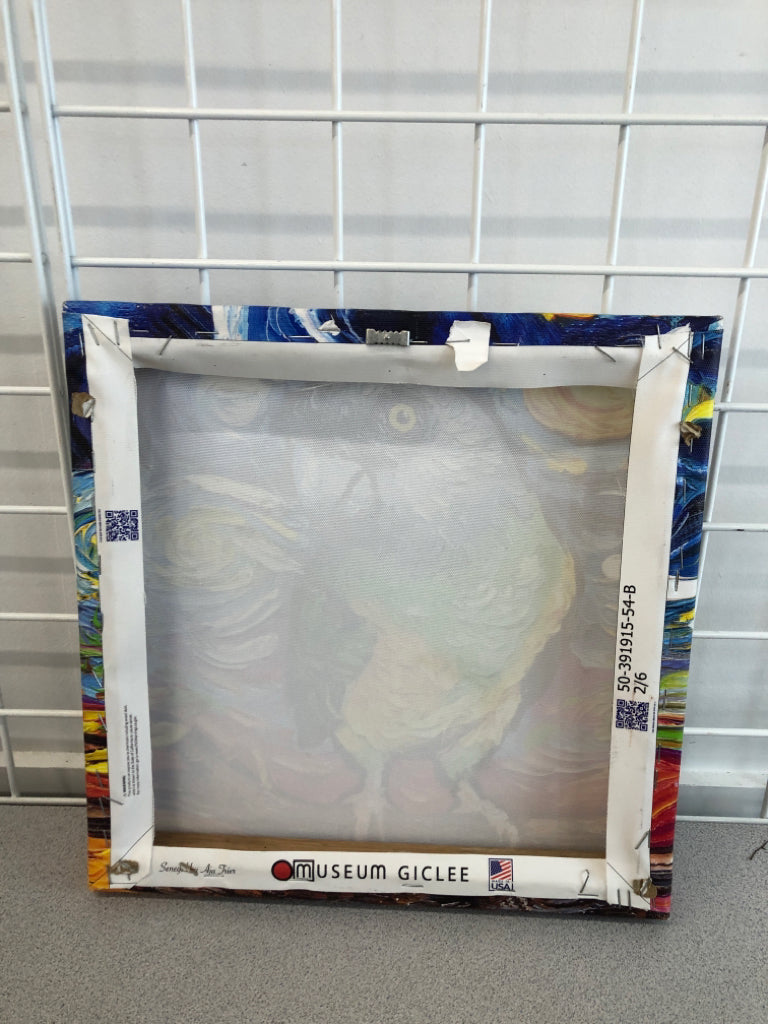 VAN-GOGH STYLE PARROT CANVAS PRINT.
