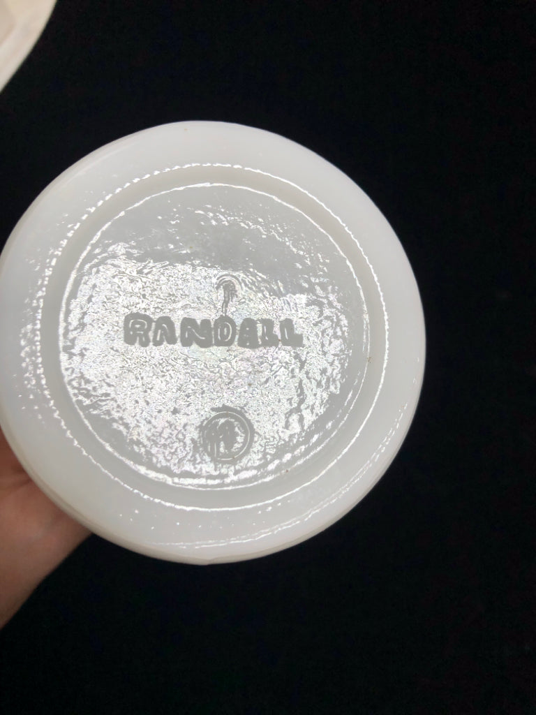 VTG SM RANDALL MILK GLASS VASE.
