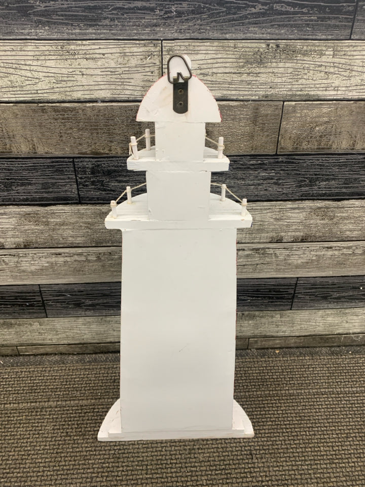 WOOD LIGHTHOUSE WALL SHELF.