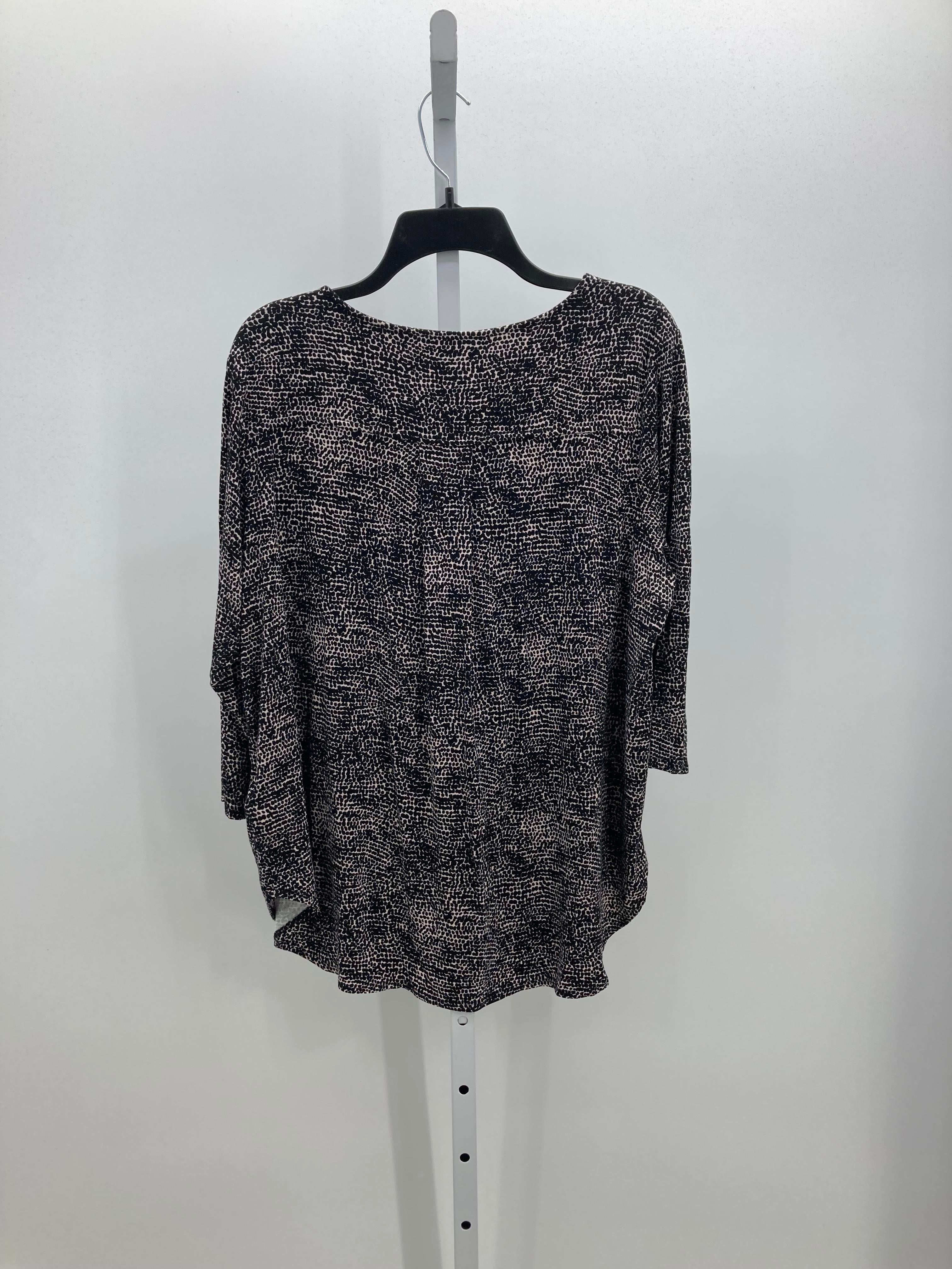 philosophy Size 1X Womens 3/4 Sleeve Shirt