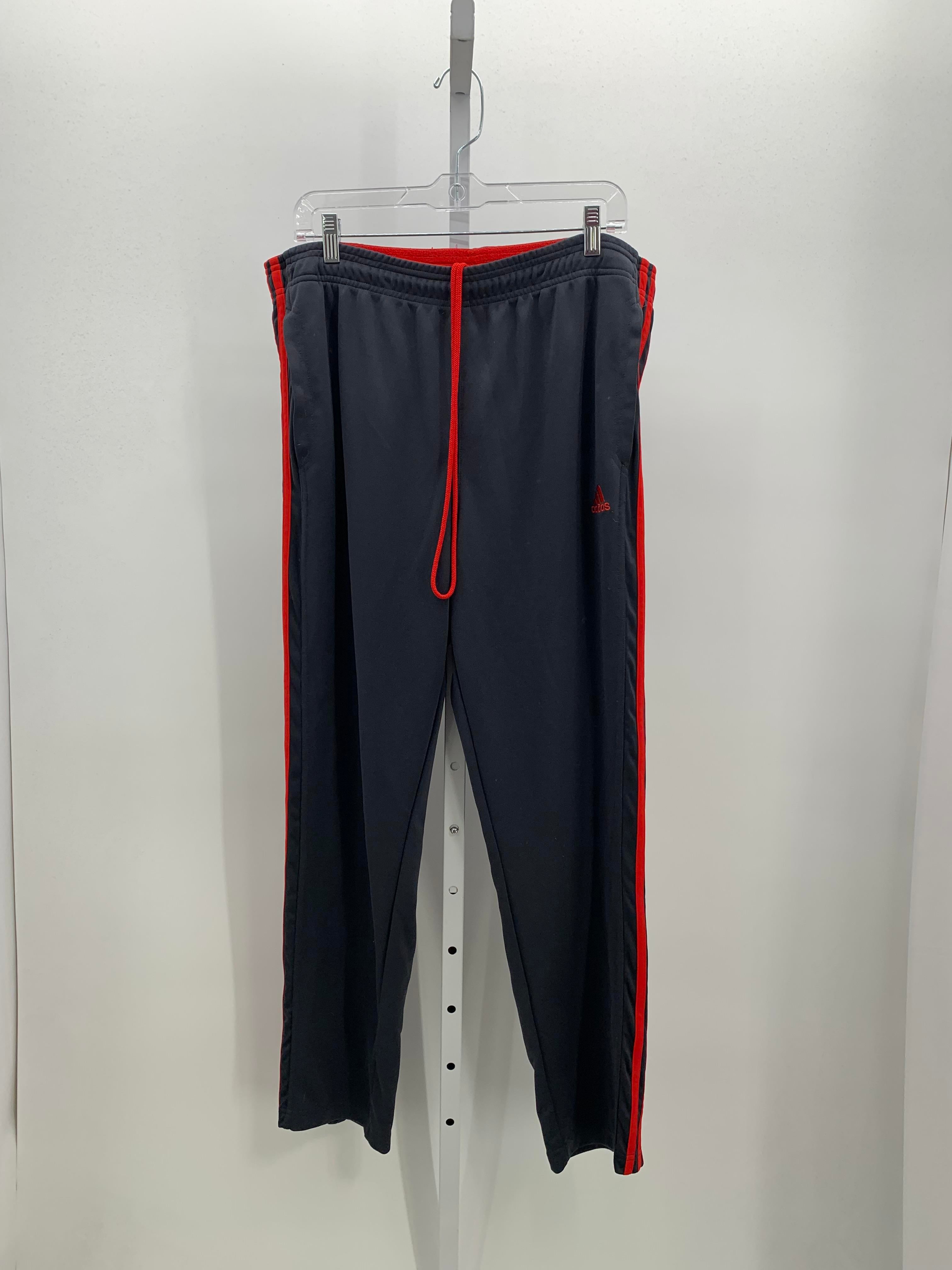 RED STRIPE KNIT WARM UP PANTS