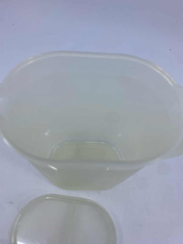 CLEAR TUPPERWARE DISPENSER.
