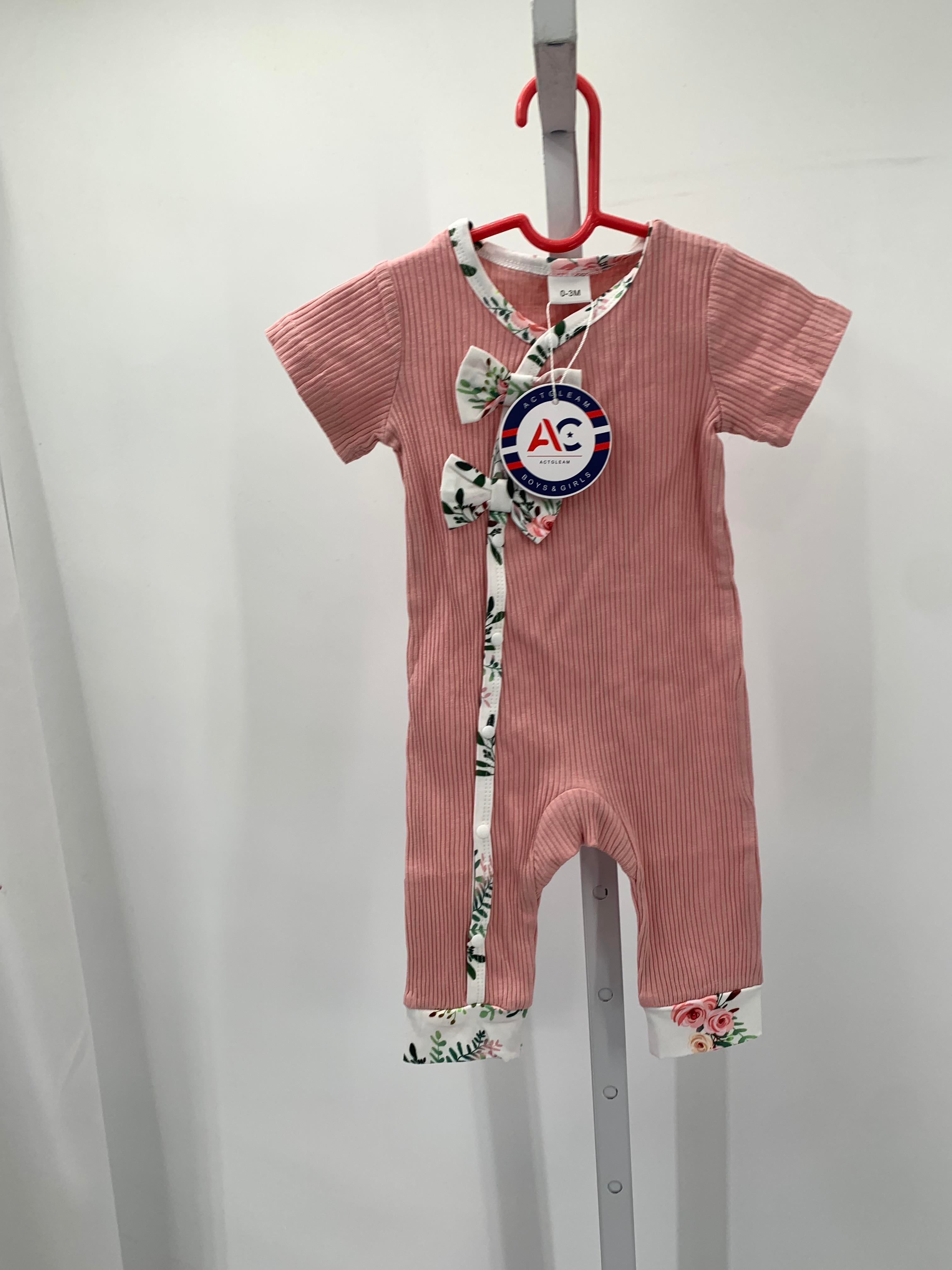 Size 0-3 months Girls Short Slv. Romper