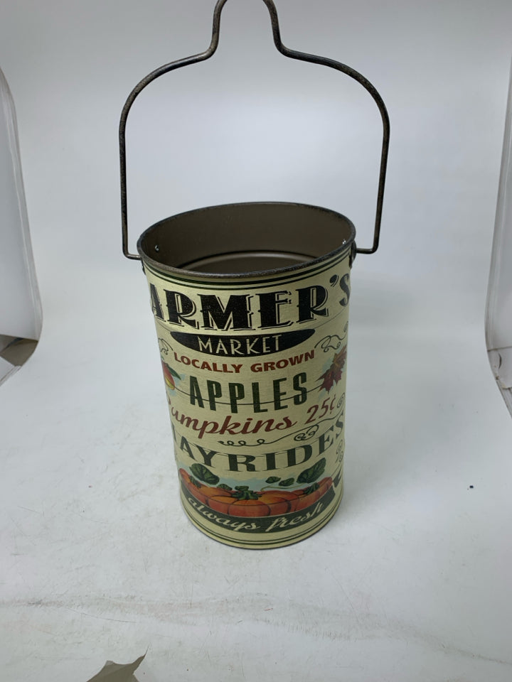 CYLINDER FARMERS MARKET METAL BUCKET.