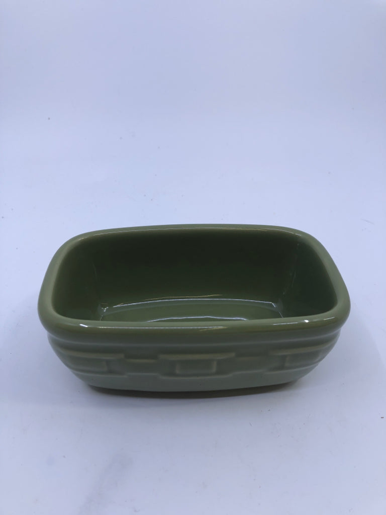 SQUARE GREEN DISH LONGABERGER.