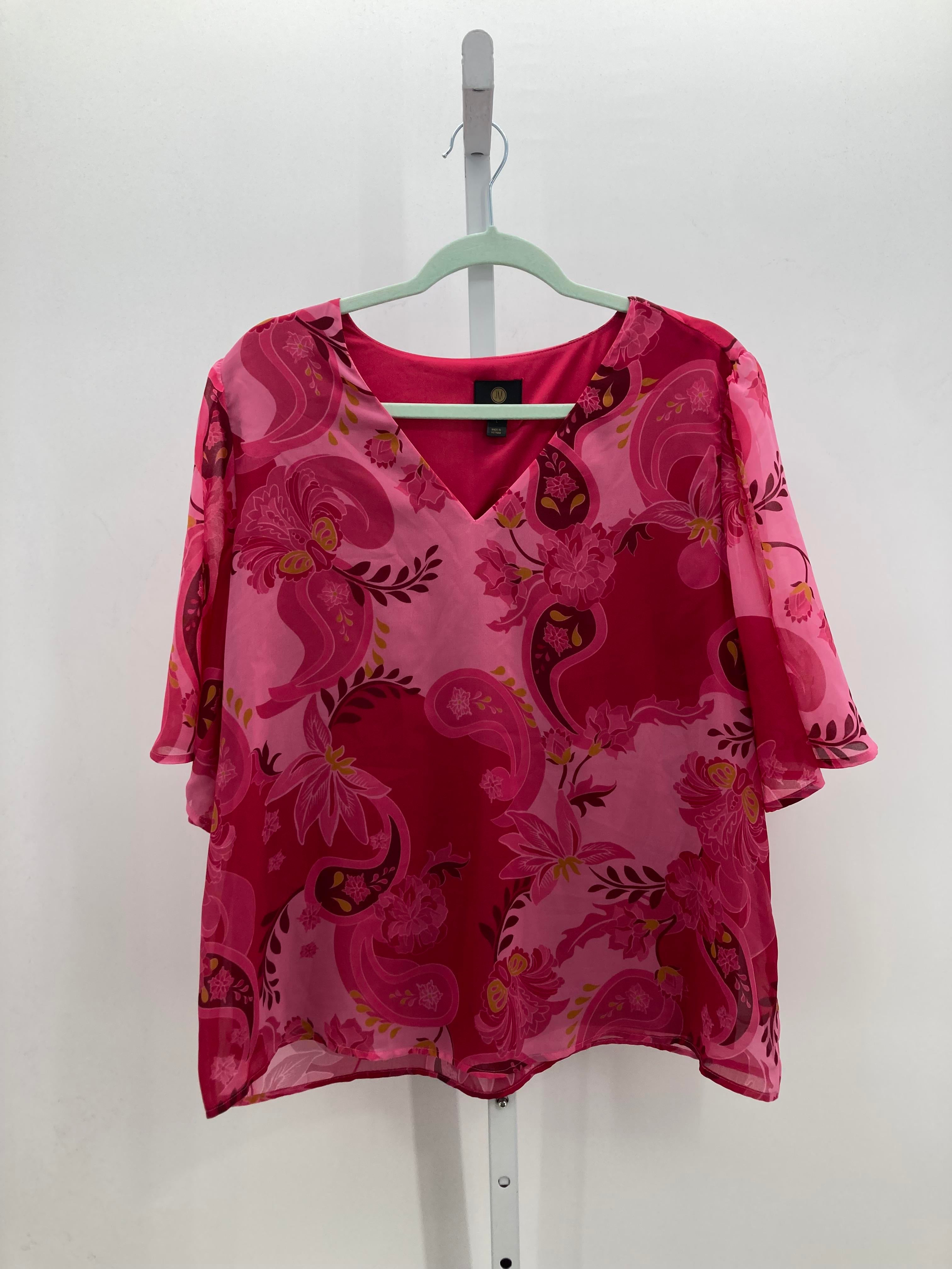 JM Collection Size Large Misses Short Sleeve Shirt