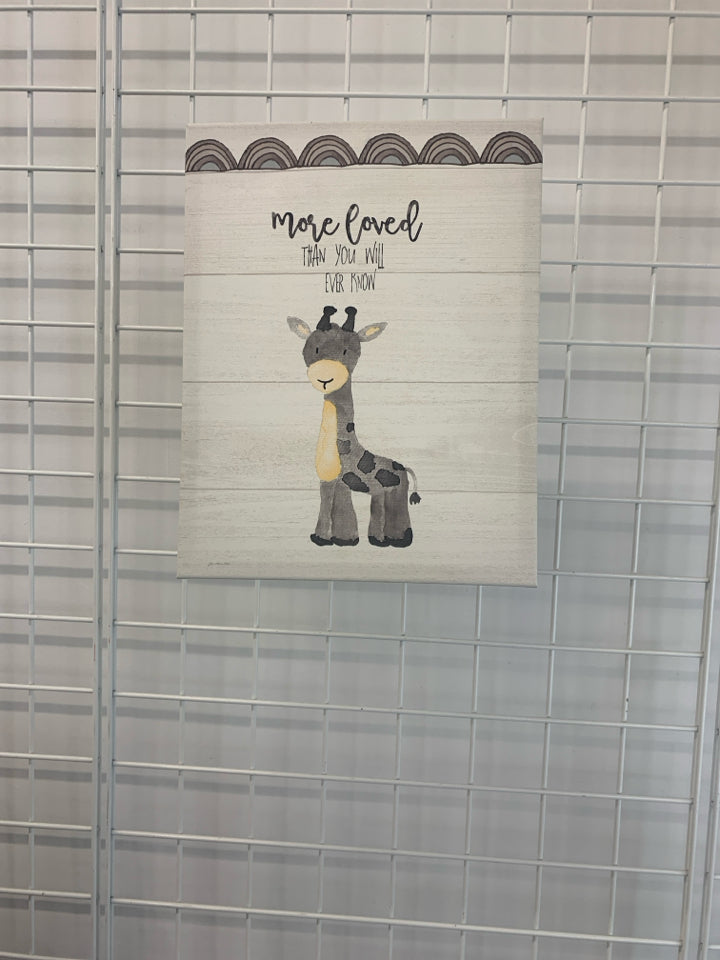 YOU ARE LOVED GIRAFFE CANVAS.