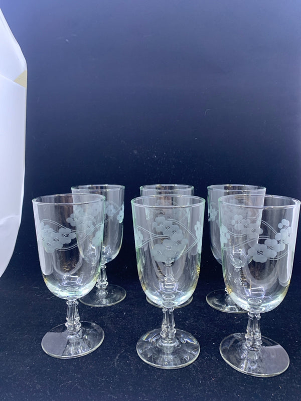 6 FOOTED EDGED GLASSES.