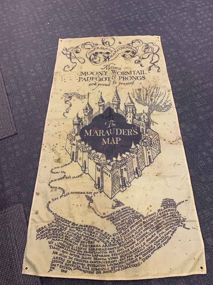 HARRY POTTER THE MARAUDERS MAP CANVAS WALL HANGING.