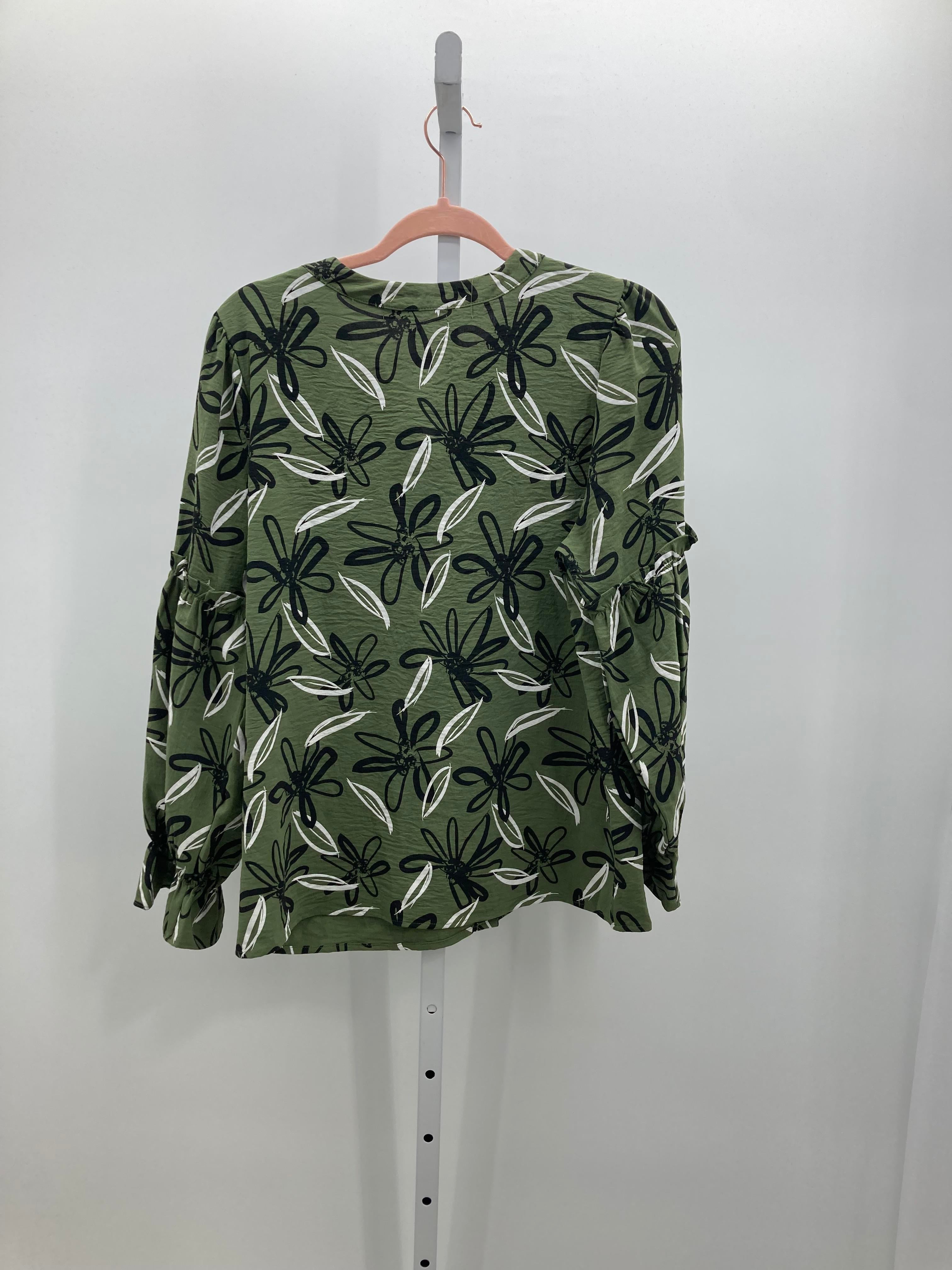 Adrienne Vittadini Size Large Misses Long Sleeve Shirt