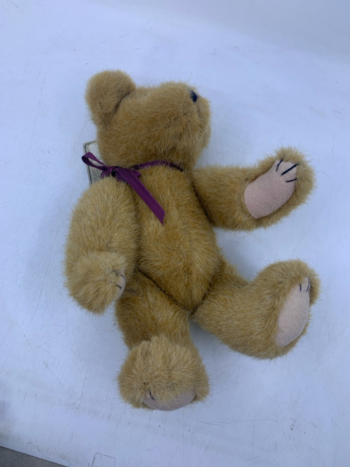 TAN BEAR W/ PURPLE BOW BOYDS BEAR.