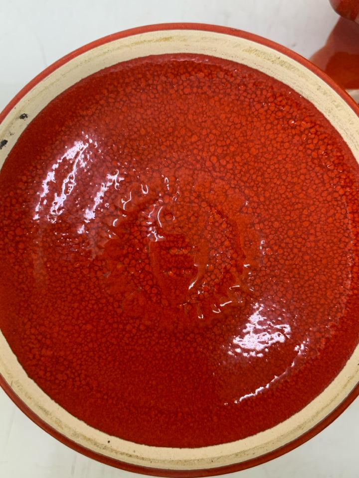 WAECHTERBACH RED CHRISTMAS TREE SUGAR BOWL.