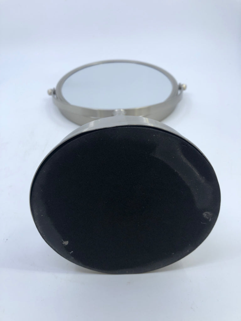 SILVER VANITY MIRROR.