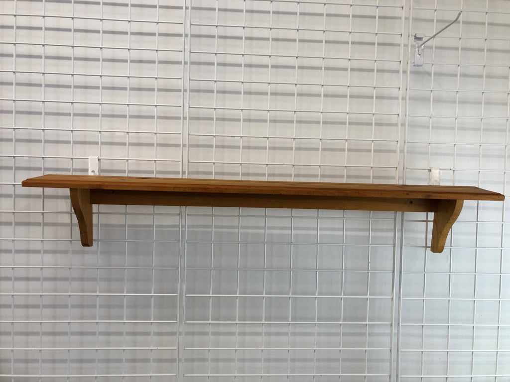 LONG WOODEN WALL SHELF.