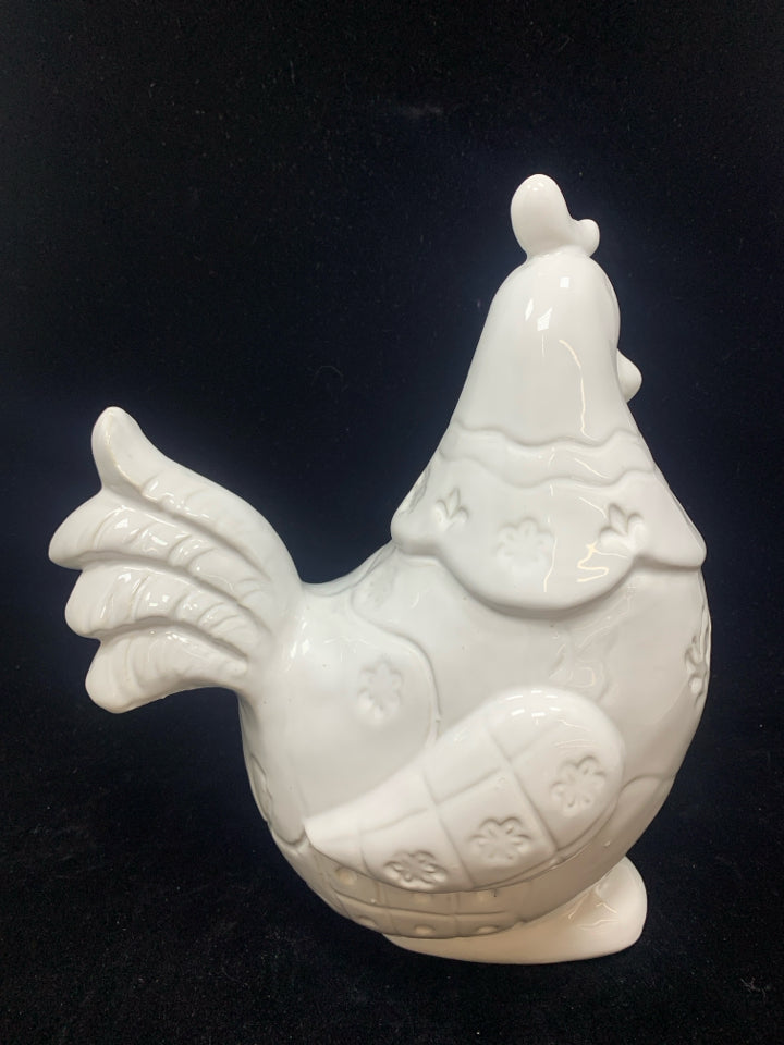 FLORAL EMBOSSED ROOSTER.
