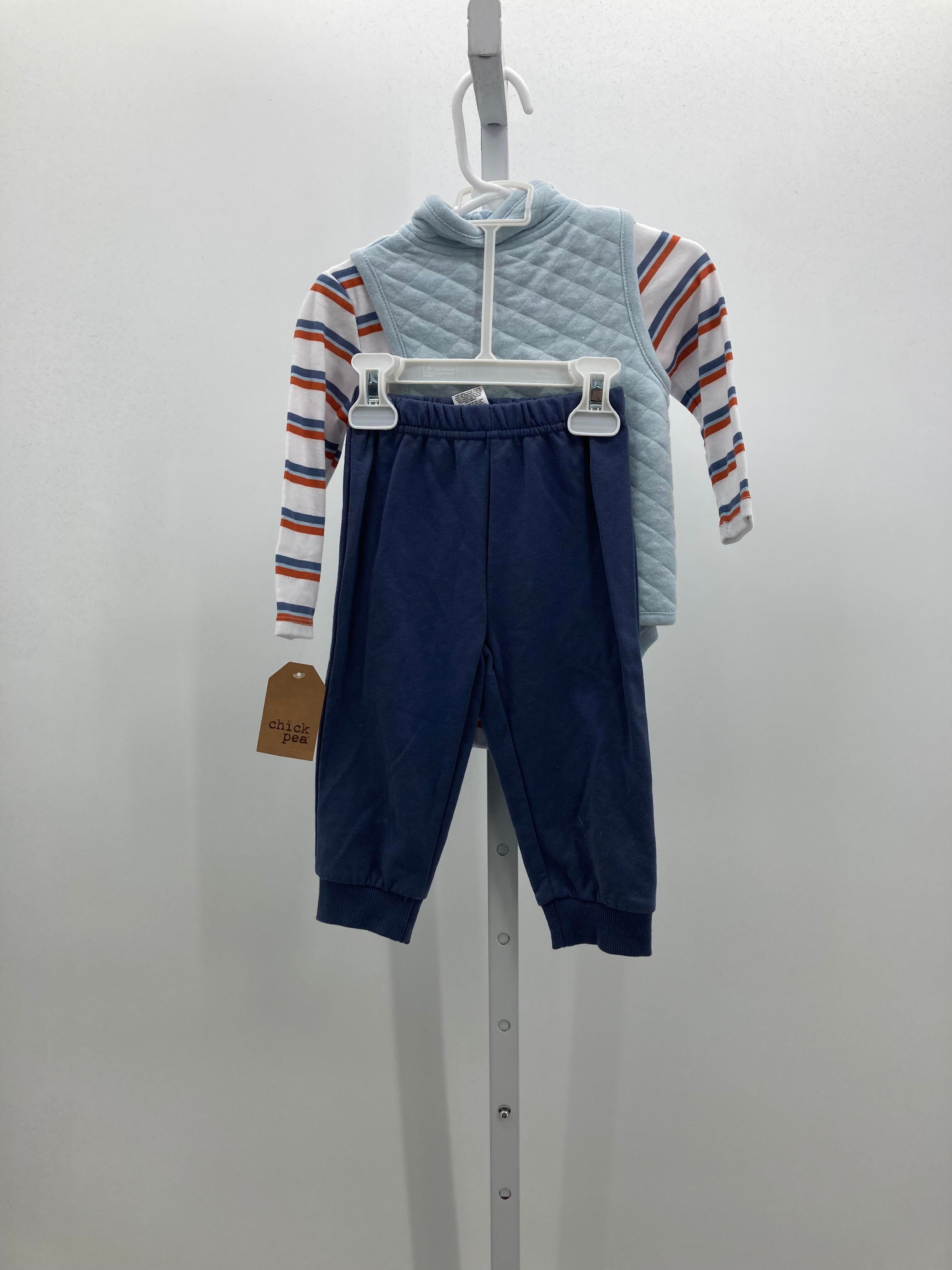 NEW QUILTED VEST STRIPE SHIRT BLUE PANTS