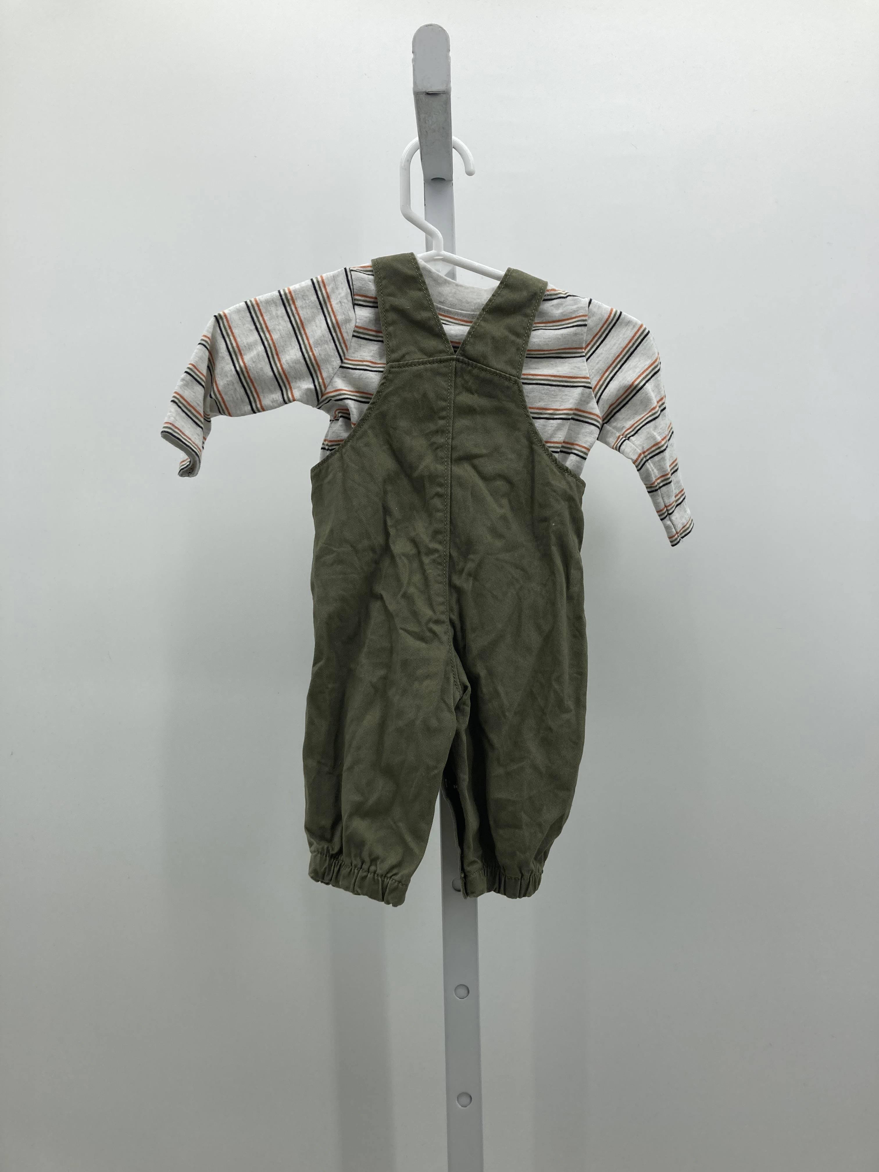 STRIPE SHIRT GREEN OVERALLS