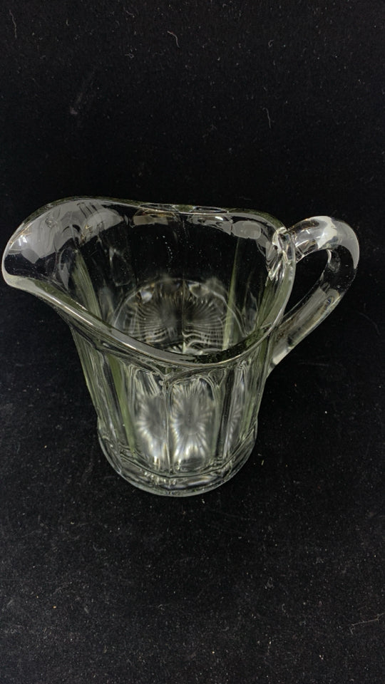 CLEAR GLASS HEAVY WATER PITCHER.
