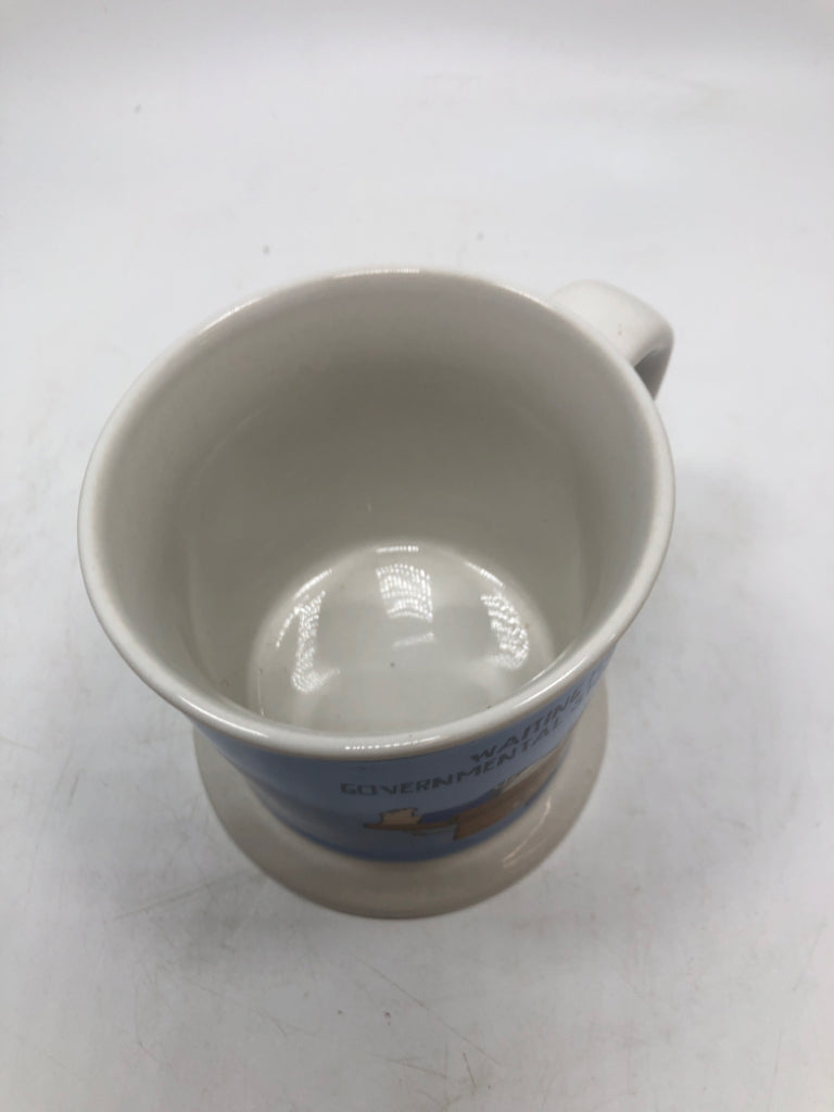 "WAITING FOR GOVERNMENTAL STIMULATION" MUG.