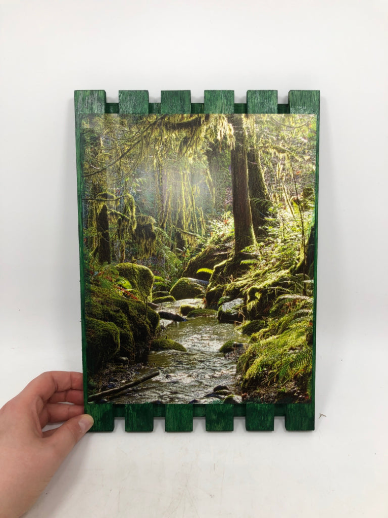GREEN FOREST WATERFALL THEME WALL ART.