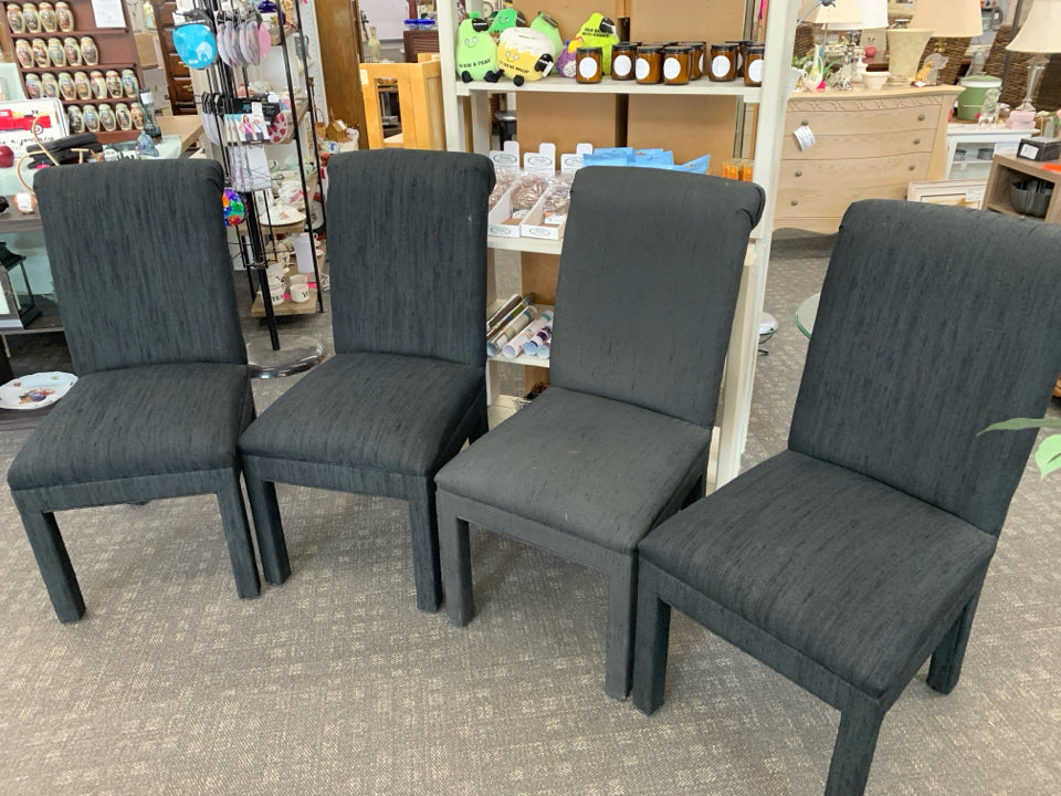 4 BLACK ACCENT CHAIRS.