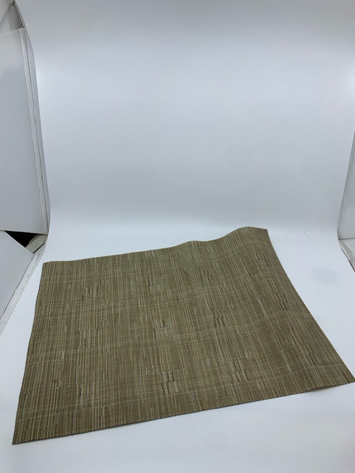 4PC BROWN LINED VINYL PLACEMATS.